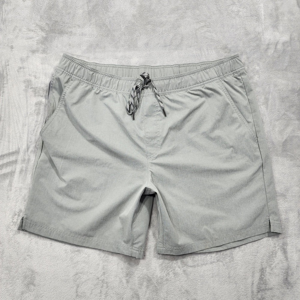 Chaps Shorts Mens XL Gray Performance Chino Elastic Waist Drawstring Casual